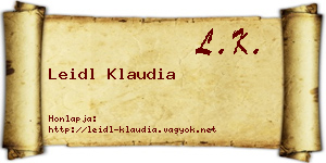Leidl Klaudia névjegykártya